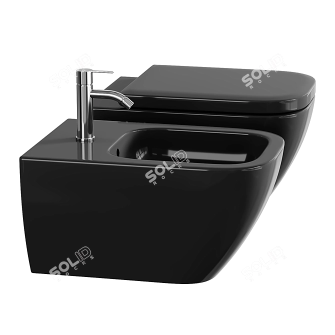 Duravit Happy D.2 Anthracite Toilet 3D model image 3