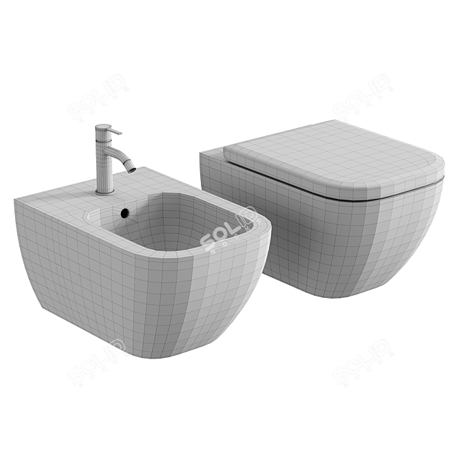 Duravit Happy D.2 Anthracite Toilet 3D model image 5