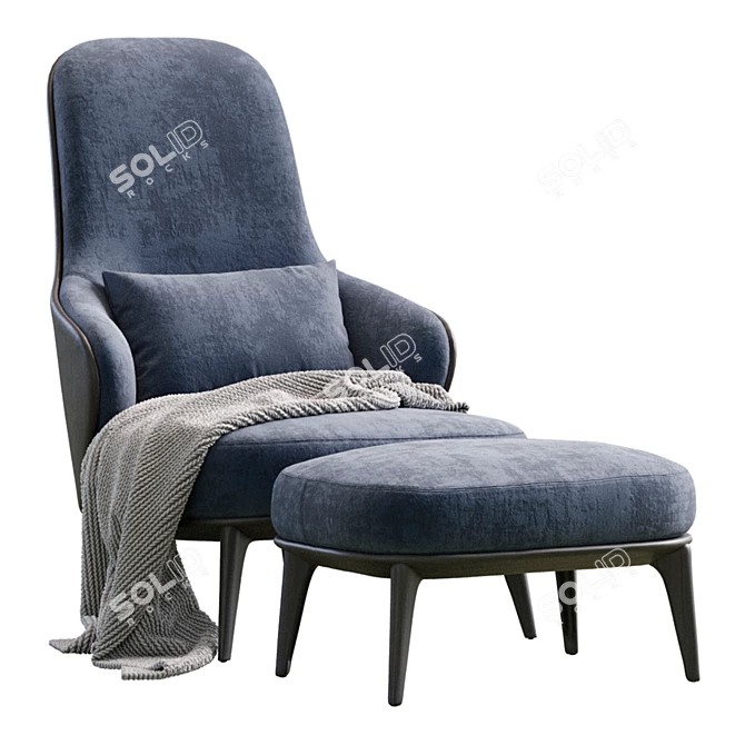 Sleek Modern Leslie Armchair Design 3D model image 3