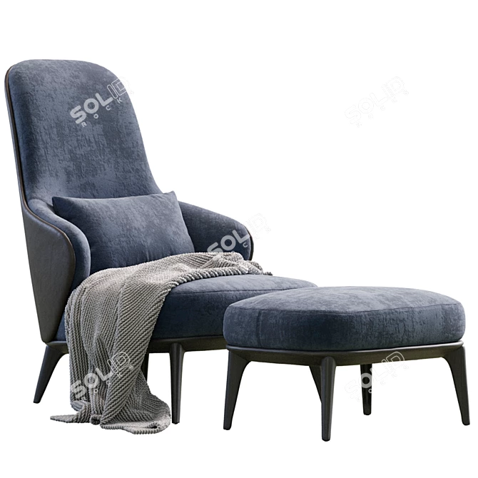 Sleek Modern Leslie Armchair Design 3D model image 6