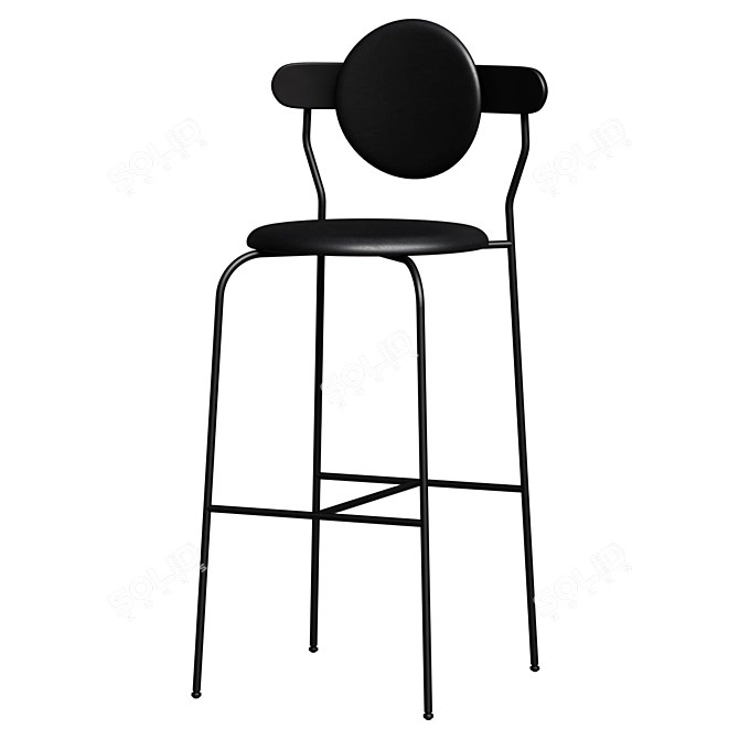 Elegant Planet Leather Bar Stool 3D model image 1