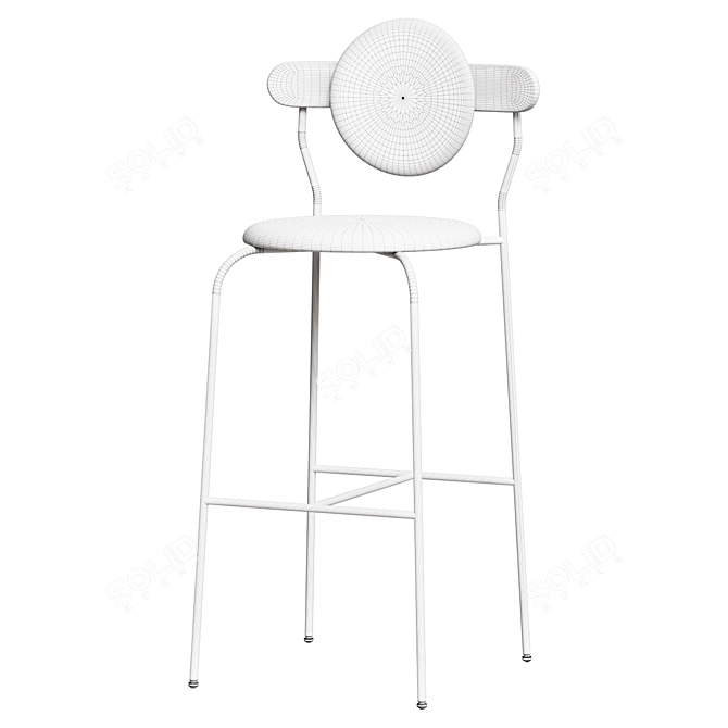 Elegant Planet Leather Bar Stool 3D model image 2