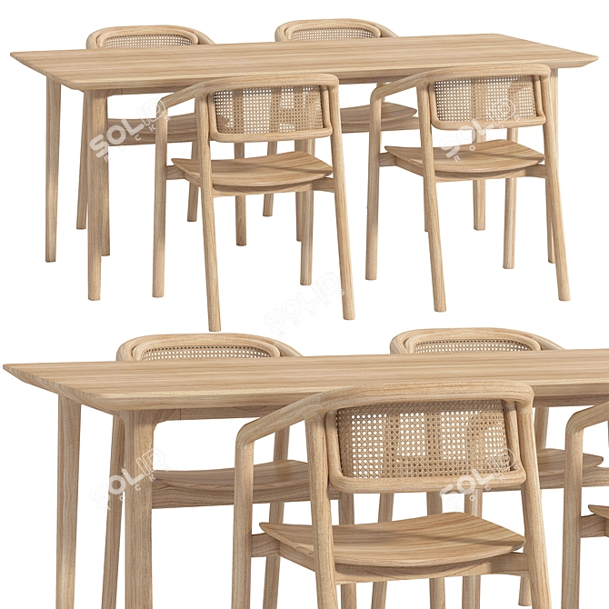 Modern Dining Set Gali & Archie 3D model image 1