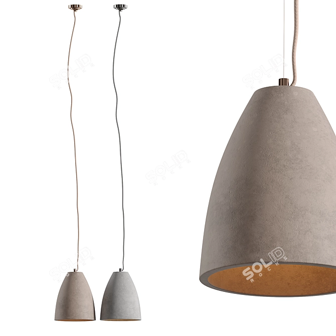 Minimalist Concrete Pendant Light 3D model image 2