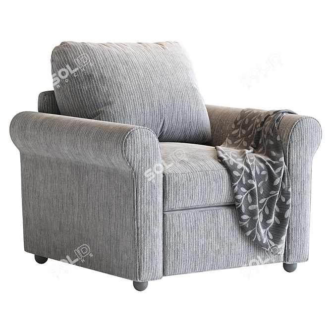 Plush Roll-Arm Chair in 2016 3D model image 1