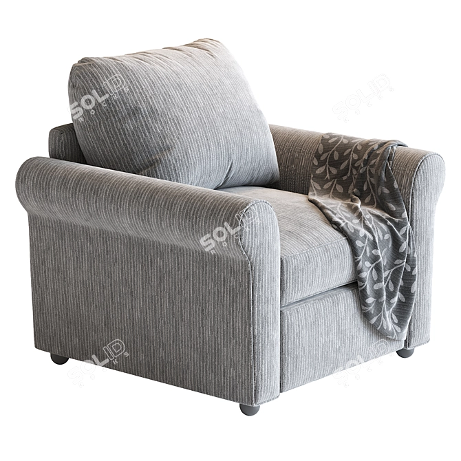 Plush Roll-Arm Chair in 2016 3D model image 3