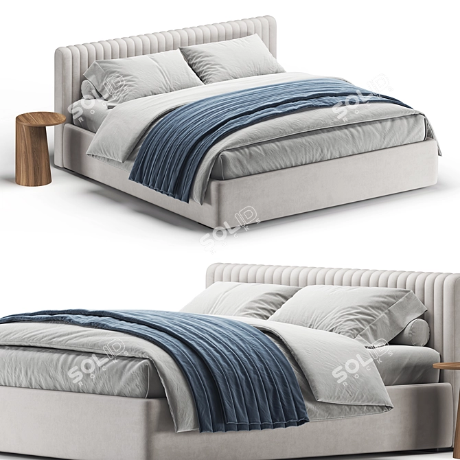 Luxury Modern Bed 3D Model 3D model image 1