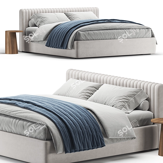 Luxury Modern Bed 3D Model 3D model image 2