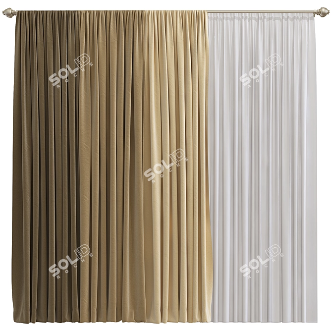 Designer Curtain Redesign Set 3D model image 1