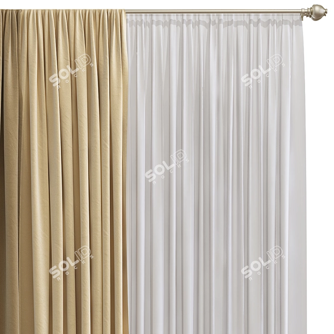 Designer Curtain Redesign Set 3D model image 3