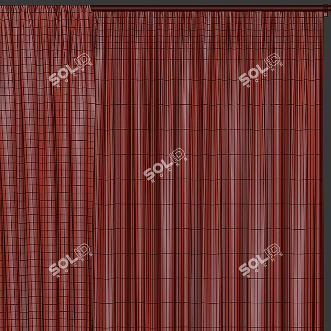 Designer Curtain Redesign Set 3D model image 5