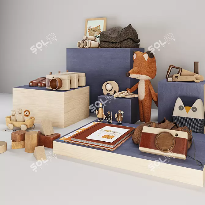 Fox Kids Room Decor Set 3D model image 2