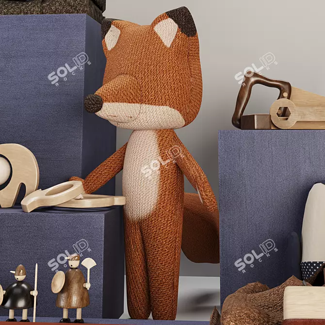 Fox Kids Room Decor Set 3D model image 3