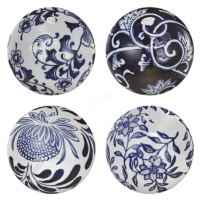 Seychella Decorative Plates Set 3D model image 1