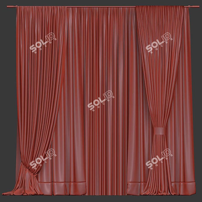 Folded Topology Design Curtain 3D model image 4