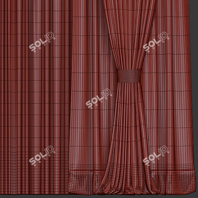 Folded Topology Design Curtain 3D model image 5