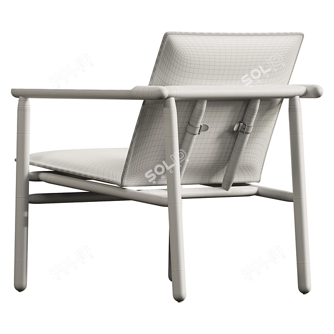 Compact Cozy Lounge Chair 3D model image 4