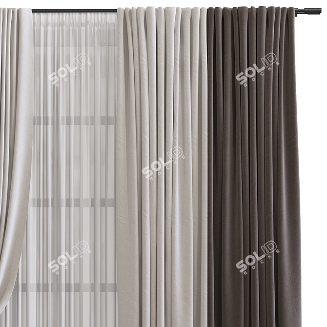 Mesh Art Curtain №380 3D model image 3