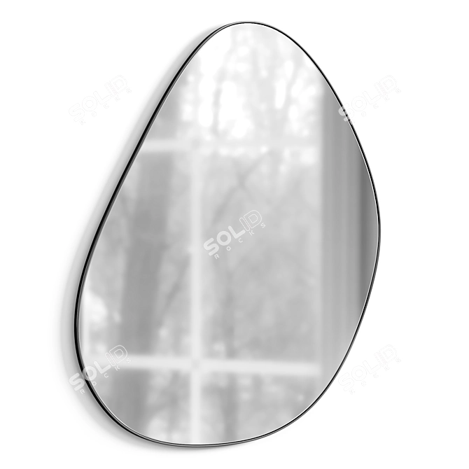 Modern Black Metal Framed Mirror 3D model image 1