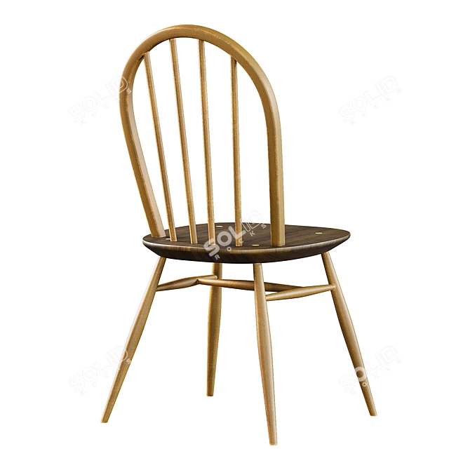 Mid-Century Ercol Birch Chairs 3D model image 2