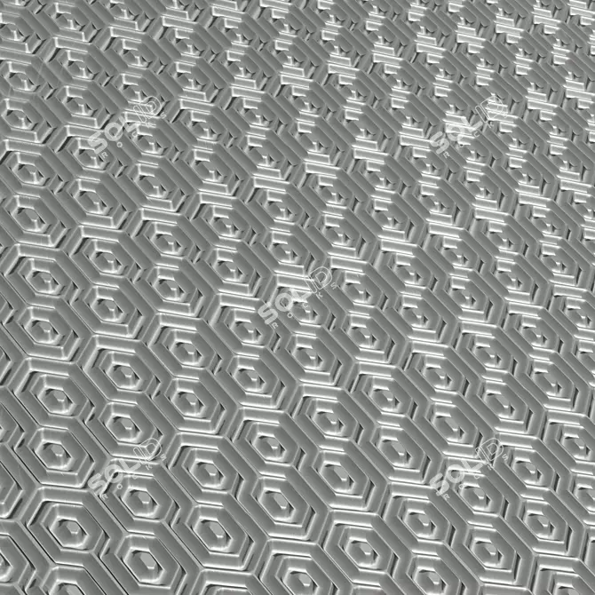 Metal Patterned Steel Covering Set 3D model image 3