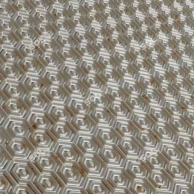 Metal Patterned Steel Covering Set 3D model image 5
