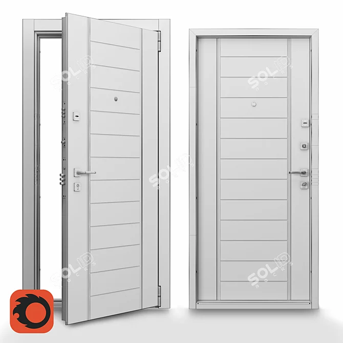 Delta PRO Security Door 3D model image 3