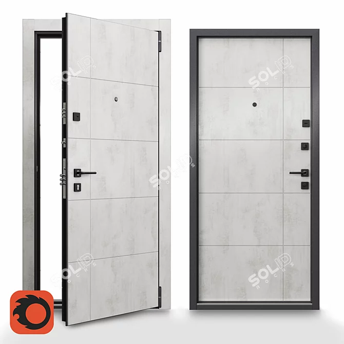 Delta PRO: Timeless Secure Door 3D model image 1