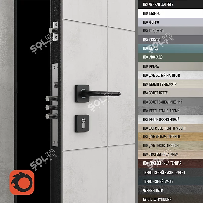 Delta PRO: Timeless Secure Door 3D model image 2