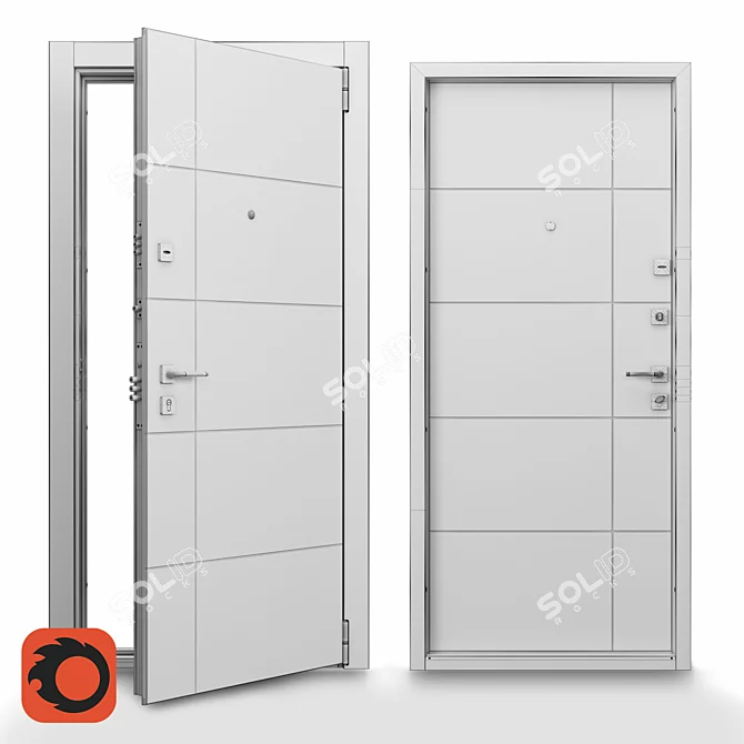 Delta PRO: Timeless Secure Door 3D model image 3