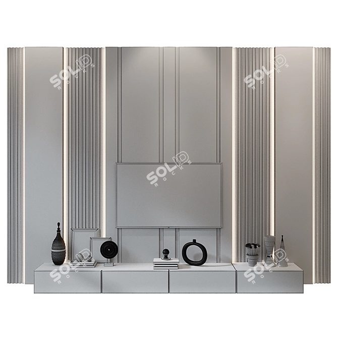 Modern Plywood TV Stand KTV080 3D model image 2