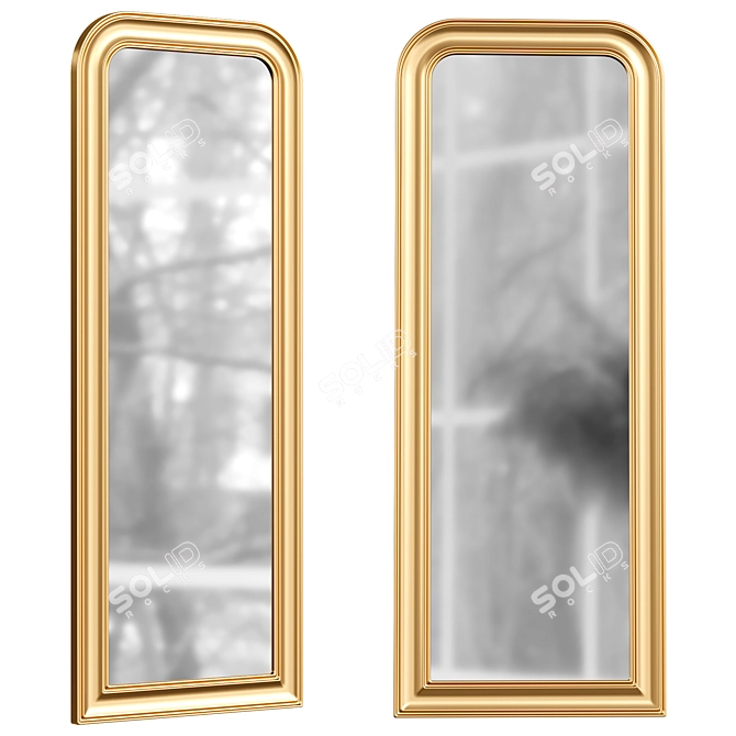 Elegant Adinoshika Gold Mirror 3D model image 1