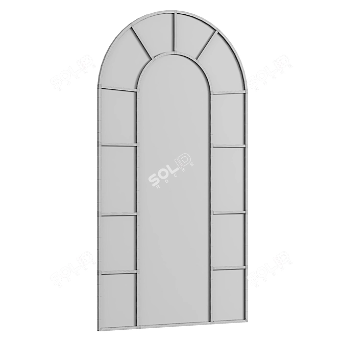 Elegant Black MDF Mirror 3D model image 4