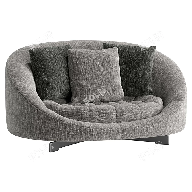 Hill Tufted Small Sofa 72cm 3D model image 1