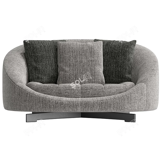 Hill Tufted Small Sofa 72cm 3D model image 2