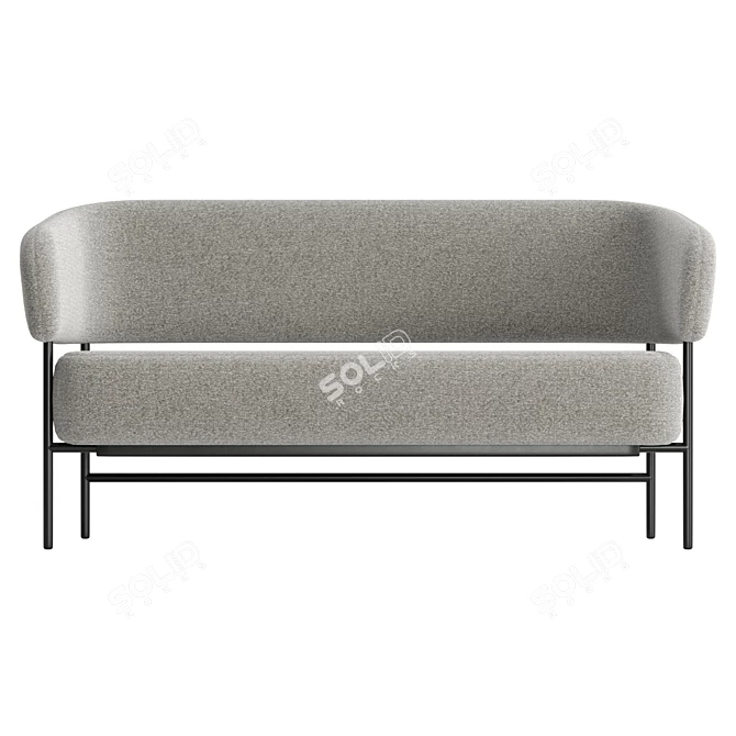 Modern Metal Fabric Small Sofa 3D model image 2