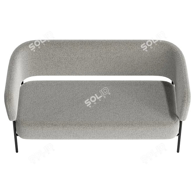 Modern Metal Fabric Small Sofa 3D model image 3