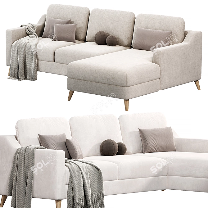 Modern Designer Corner Sofa - Millennial Style 3D model image 1