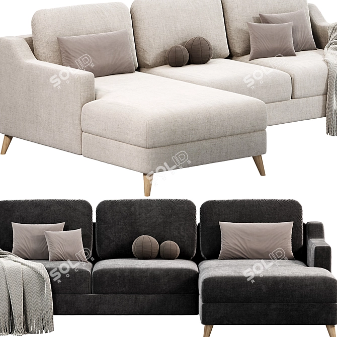 Modern Designer Corner Sofa - Millennial Style 3D model image 4