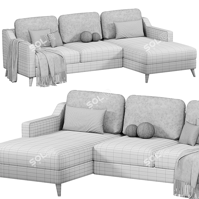 Modern Designer Corner Sofa - Millennial Style 3D model image 5