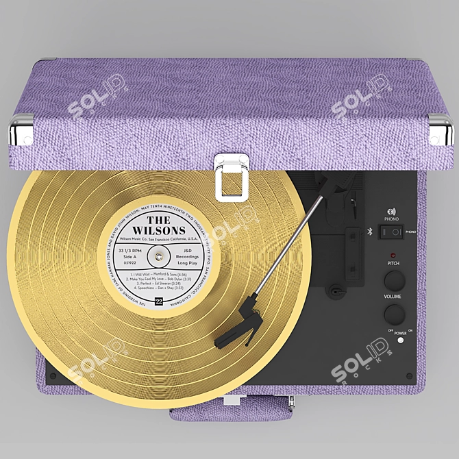  Vibrant Purple Record Player Stand 3D model image 3