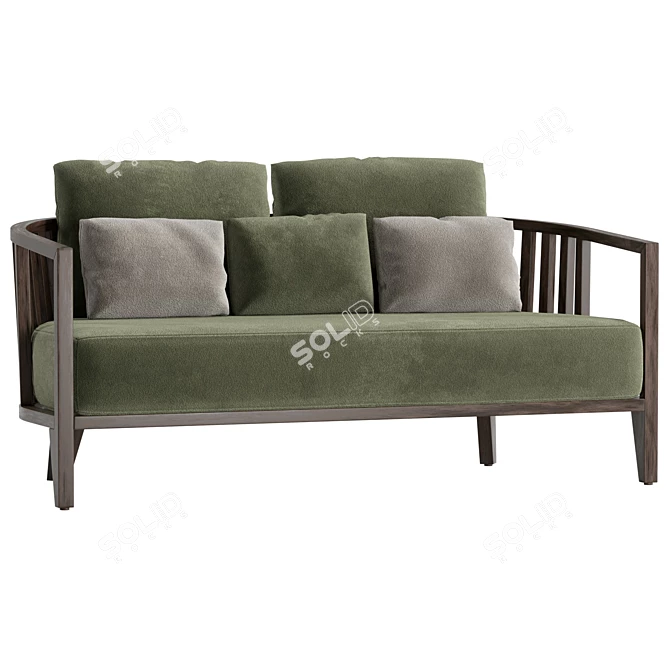 Parla GOBA Fabric Small Sofa 3D model image 1