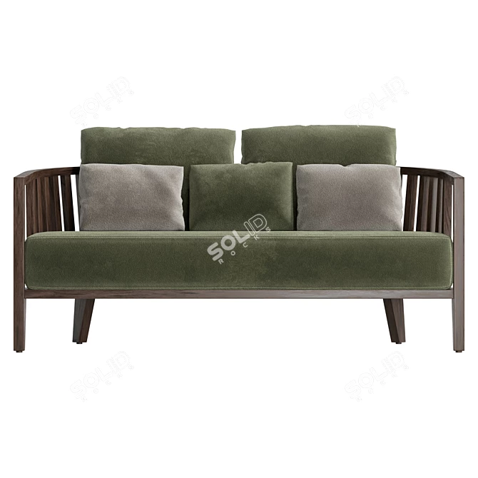 Parla GOBA Fabric Small Sofa 3D model image 2