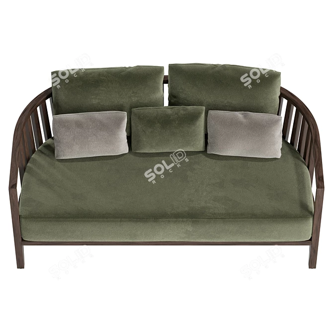 Parla GOBA Fabric Small Sofa 3D model image 3