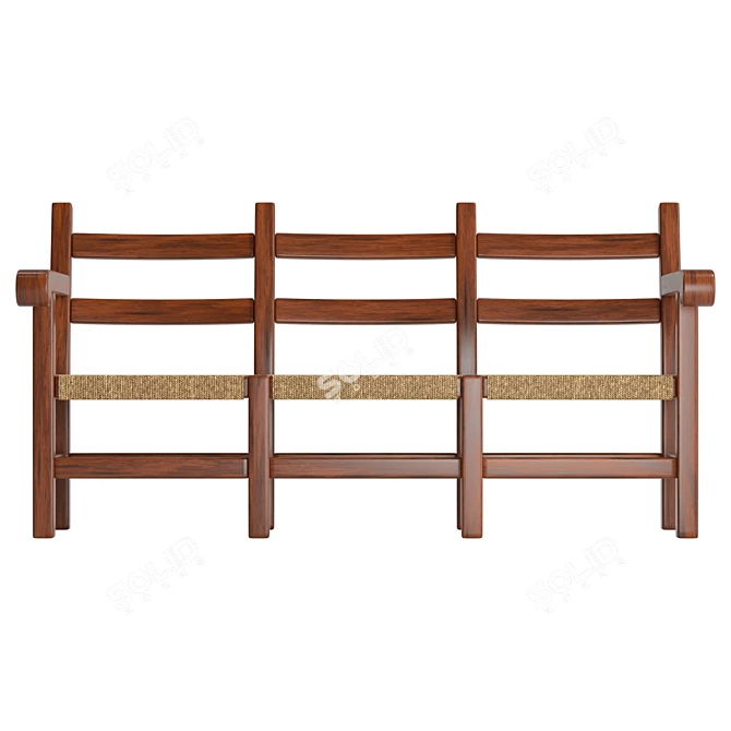 Pieve 4533 Wooden Small Sofa 3D model image 2