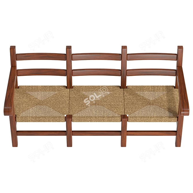 Pieve 4533 Wooden Small Sofa 3D model image 3
