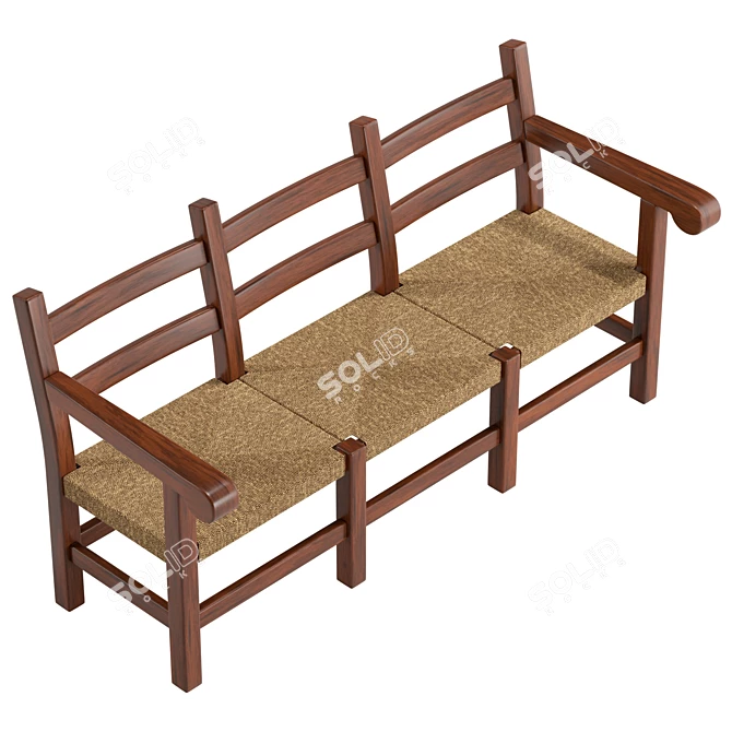 Pieve 4533 Wooden Small Sofa 3D model image 5