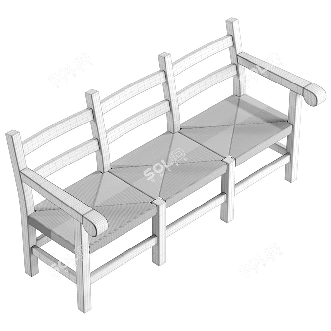 Pieve 4533 Wooden Small Sofa 3D model image 6