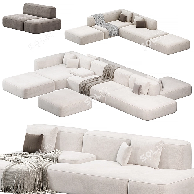 Lema Cloud Sofa Set Modular 3D model image 1