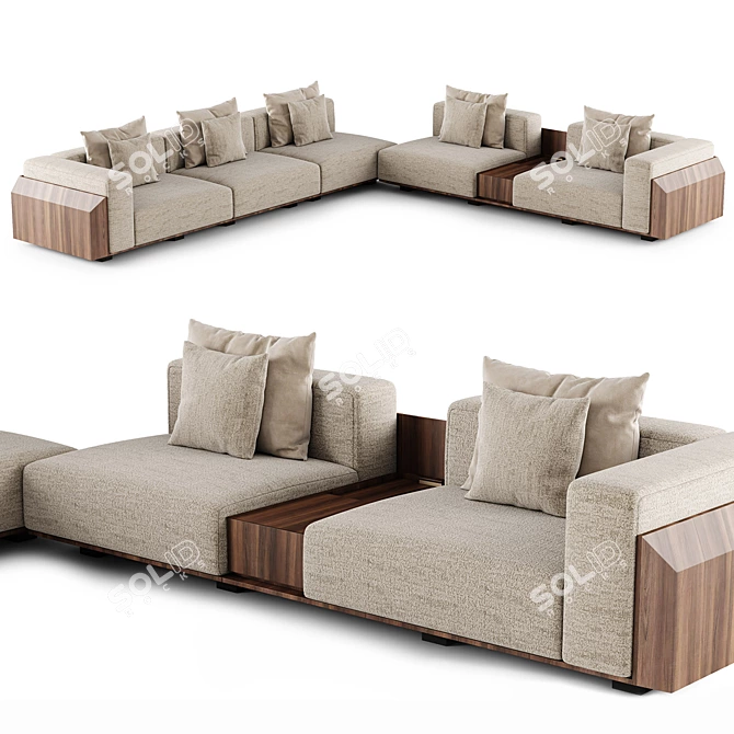 Modern Hideaway Sofa: Vray Render 3D model image 1